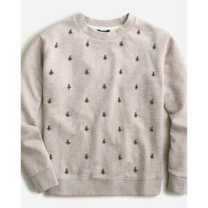 J. Crew Women's Embellished Sweatshirt - Heathered Grey Medium